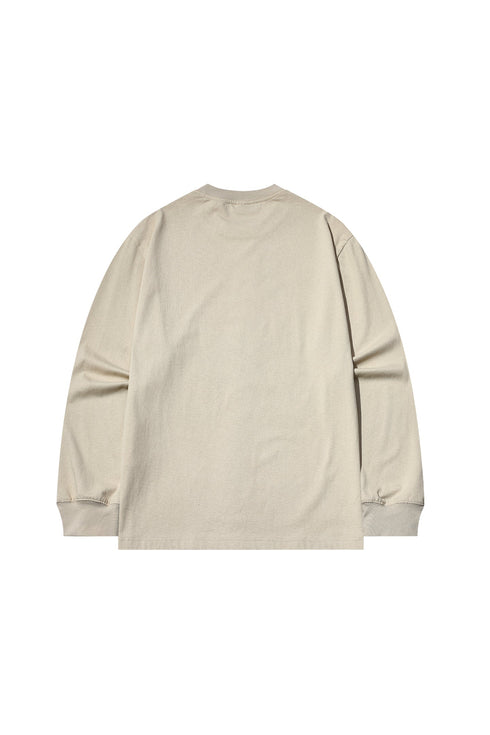 Print Long-sleeved T-shirt-Khaki